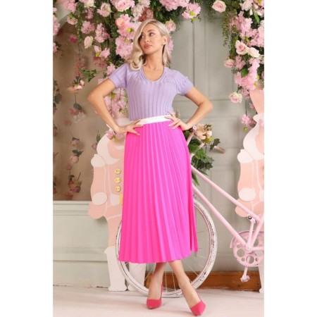 Female skirt, size 46, pink color-3