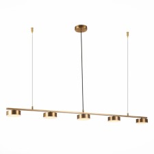 Suspension lamp ST LUCE. SL6000.303.05. Pances. 5x7 W, LED, 3000K, 1800 LM, 118x10 cm, brass color