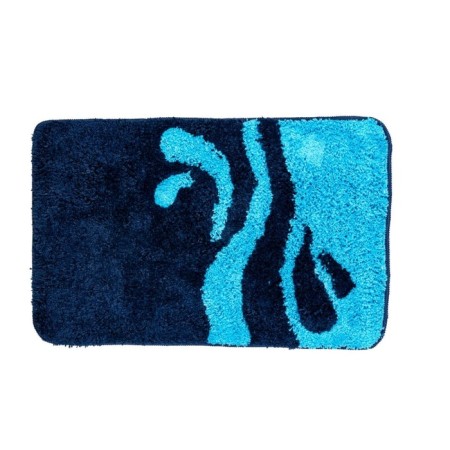 A set of bathroom mats "Simon", 2 pcs: 50 x 80 cm, 55 x 55 cm, blue color-1