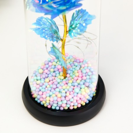 Nightlight "Blue Flower" LED from batteries 3haaa 11x11x22 cm-4