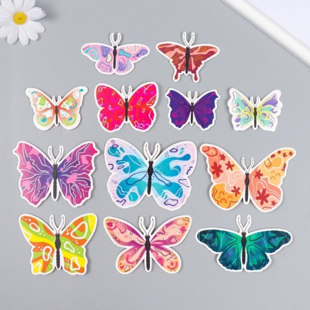 Butterflies cardboard "abstraction" set 12 pcs h = 4-10 cm on magnet-2