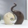 Souvenir ceramics "Two elephants" matte set 2 pcs 12x12 22x13 cm mix