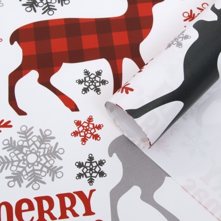 Glossy packaging paper "New Year's house", 70 x 100 cm, 1 sheet-1