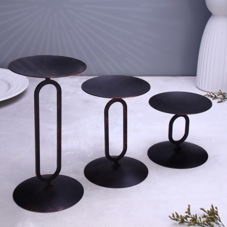 Set of candlesticks 10x20; 10x15; 10x10 cm, black-2