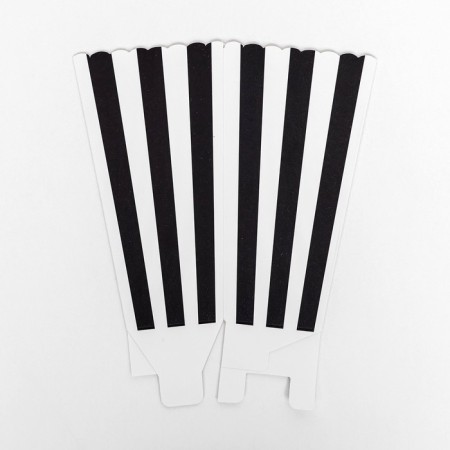 Popcorn packaging, black stripes, 8.5 x 8.5 x 16.5 cm-3