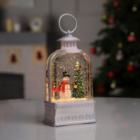 LED figure “Lantern with a snowman” 10.7 × 20.5 × 6