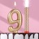 Set a candle for a cake digit 9 giant, gold, with a fountain, 9.5 cm
