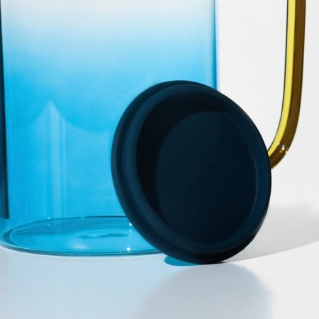 Glass Glass Magistro "Modern", 1.4 l, with a lid, the color is blue-3