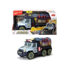A collection truck with a removable safe 30 cm, light/sound