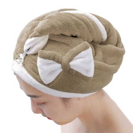 A set of towels "Glamor", size 25x65 cm, 37x75 cm, beige color-3