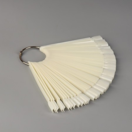 Palette for varnishes on a ring, 50 nails, shape soft square, ivory color-2