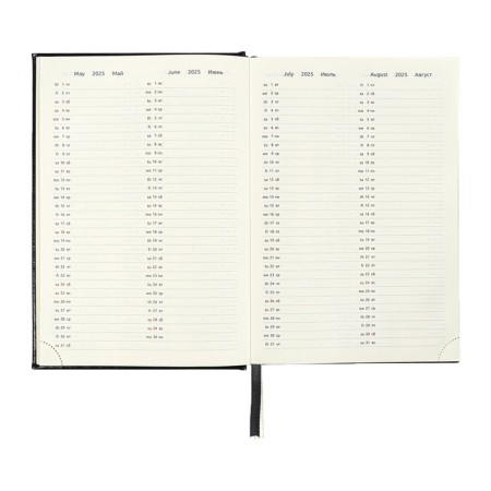 Dated diary 2024 A5 176 sheets, Devente.symbol, firm artificial leather cover, foil, lies, cream block 70 g/m2, blue-10