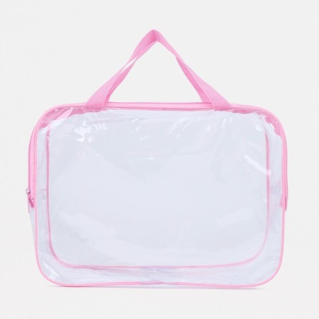 Lightning cosmetic bag, transparent/pink color-1