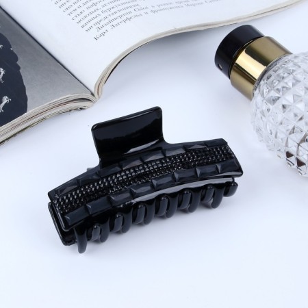 Hair crab "Stylish gloss" rhinestones, 8 cm, black