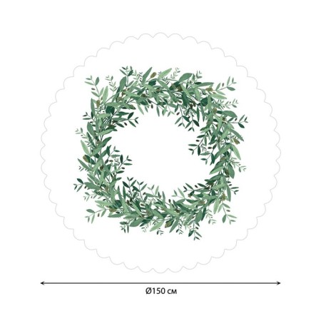 The tablecloth “Summer wreath of greenery”, round, Saten, D = 150 cm-1