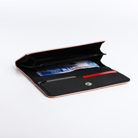 Women's wallet on magnet, pink color-3