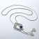 Pendant "Magic" Square and Strazinka, white-blue color in silver, 70 cm