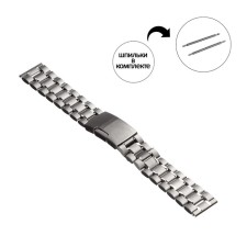 Watch strap, 20 mm, L-17.2 cm, spinks in the kit, silver
