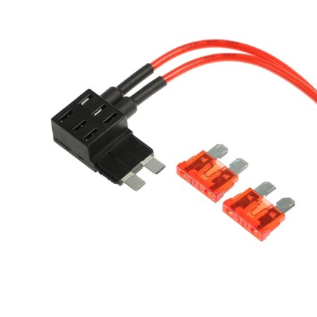 Double extension cord, standard 10A, wire 15 cm-1