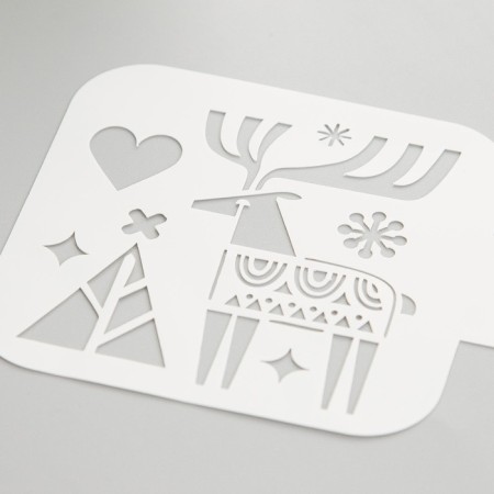 Plastic stencil "Deer" 9x9 cm-2