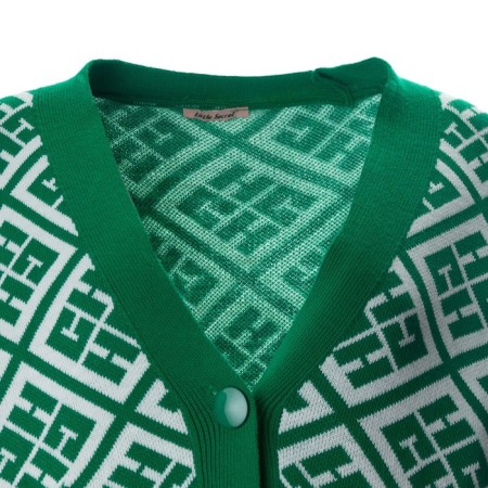 Cardigan female, dark green color, one size (42-46)-8