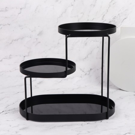 Organizer for storage, 3 sections, 30 × 17 × 26.5 cm, black color-5
