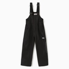 Полукомбинезон утеплённый для девочек, цвет чёрный, рост 122 см