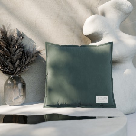 Ethel pillow, 45x45+1 cm, dark green, 100% cotton