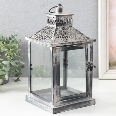 Climber Metal Lantern "Geometric Patterns" 14x14x27 cm