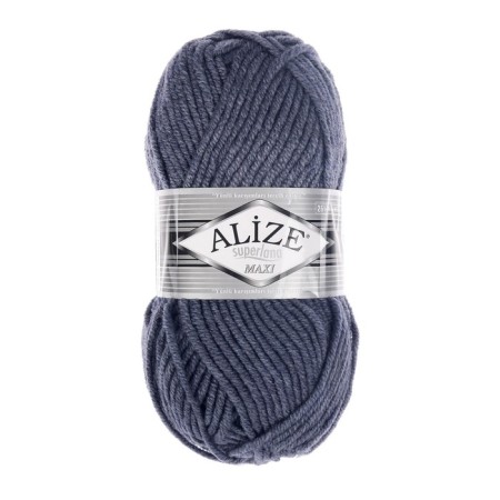 Yarn "Superlana Maxi" 75% acrylic, 25% wool 100m/100g (203 jeans. Melange)-1