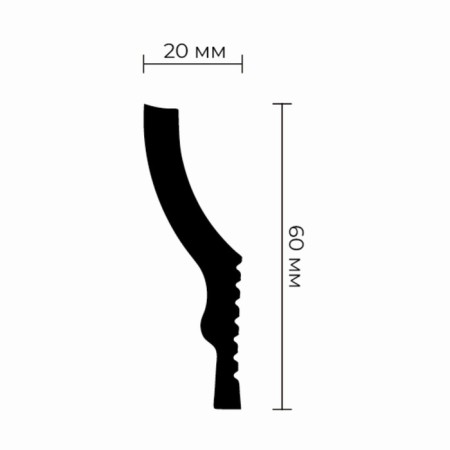 Ceiling plinth for stretch ceilings P-60 20x60x2000mm-2