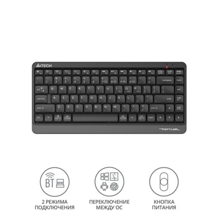 Keyboard A4Tech FSTYLER FBK11 Black/Gray USB wireless BT/Radio Slim-1