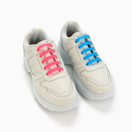 Silicone laces, set 6 pcs, color rainbow-8