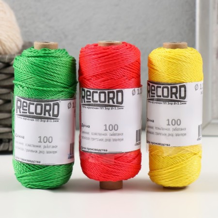 Thread PP 3PR d = 1.1mm (100, green, yellow, red, c4 "set 3 pcs)-5