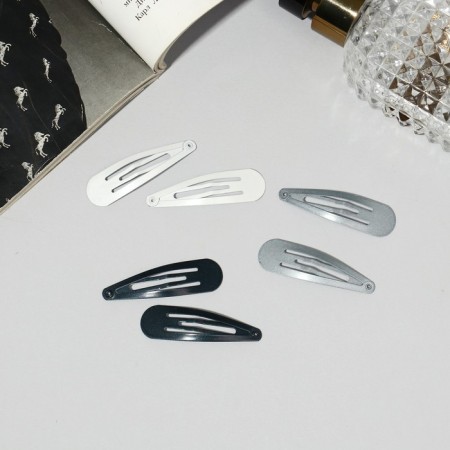 Invisibility for hair "provisions" (set 6 pcs) 5 cm, black and white