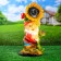 Garden figure "Dwarf with sunflower" 26x18x53cm