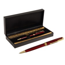 Handle Gift Ballic Calligrata, in the leatherette case PB S, rotary, Bordeaux/gold housing