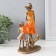 Souvenir Polystone "Mom with a daughter on a walk with dogs" bronze, orange 16x9.5x24 cm