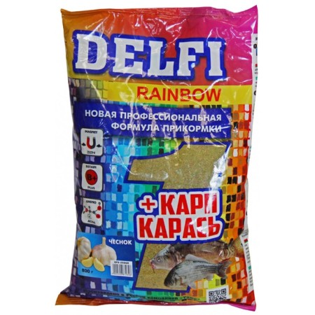 Bait DELFI Rainbow, Carp Caras, Garlic, Green, 800 g