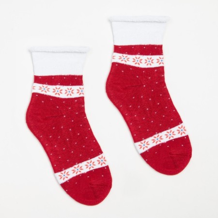 Women's socks "Snowflakes", Bordeaux color, size 23-25-1