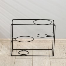 Flower stand, floor, 2 pots, d = 16 cm, black