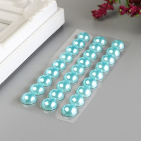 Decorative stickers "Pearls" 1 cm, 27 pcs, turquoise-1