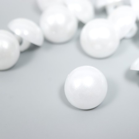 Buttons plastic for creativity on the leg "mother of pearl" set 25 pcs 1.15x1.15 cm