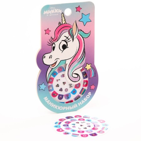 Manicure set. Nail stickers, Minnie Mouse and Unicorn-2