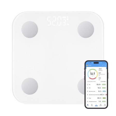 Floor Libra Windigo LVE-030, diagnostic, to180 kg, from 3xaaa, glass, white-2