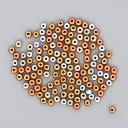 Glass beads 6/0 "metallic. Melange. Gold and silver" 10 g-1