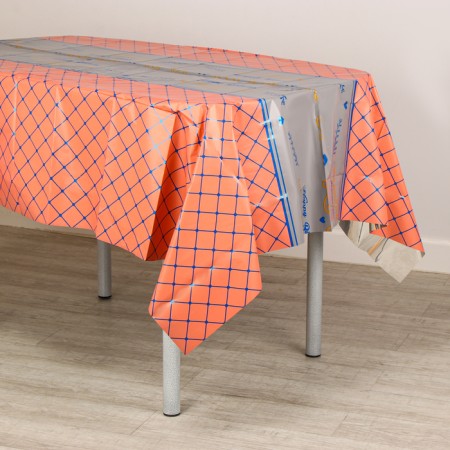 The tablecloth "Squares", 137 × 183 cm., Orange color-2