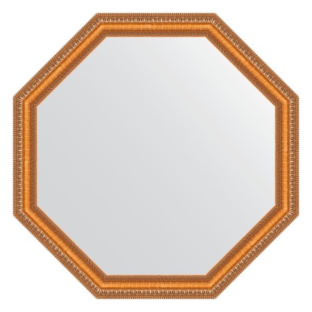 Mirror in the baguette frame, gold beads on bronze 60 mm, 71.6x71.6 cm