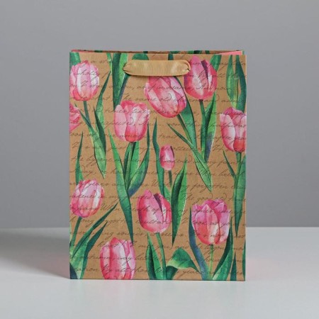 Package Gift Crafts Vertical, packaging, “tulips”, MS 18 x 23 x 10 cm-1