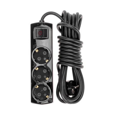 Extension cord Premium 3 nests, 5m, 3x1.5mm², s/s, with a switch, black rexant-1